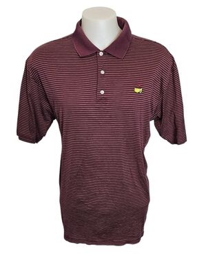 Masters Collection Augusta Nationals Golf Polo Shirt Size XL Red Striped PGA